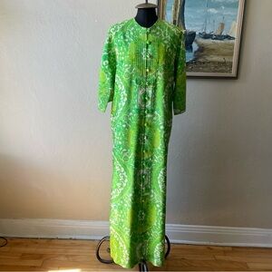 Vintage 1960s Thai silk duster size large SOLD AS IS.